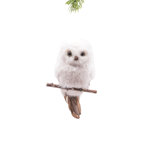 The Holiday Aisle White Cloth Hanging Watchful Owl On Branch Wayfair